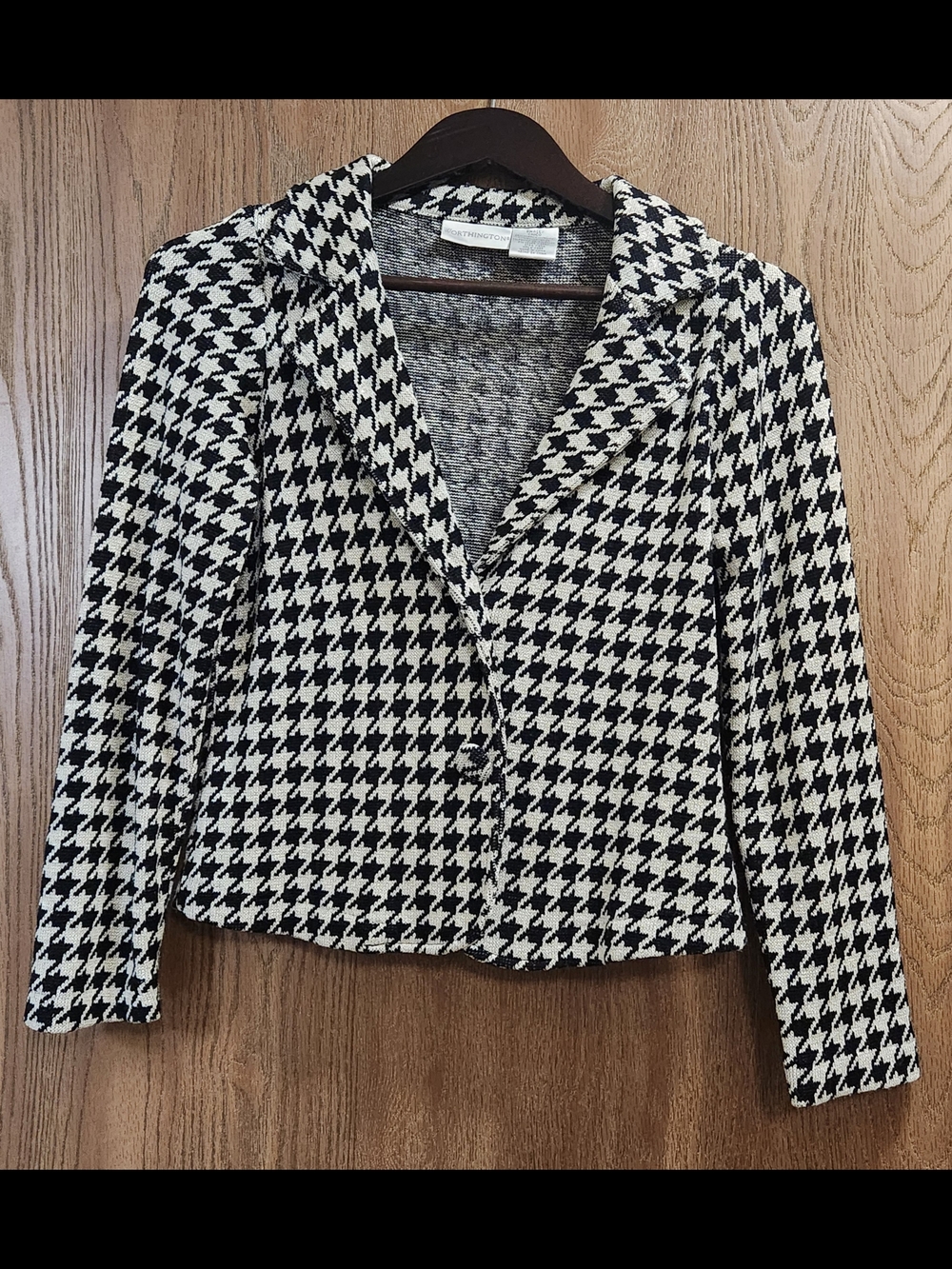 Worthington Black & White Houndstooth Blazer